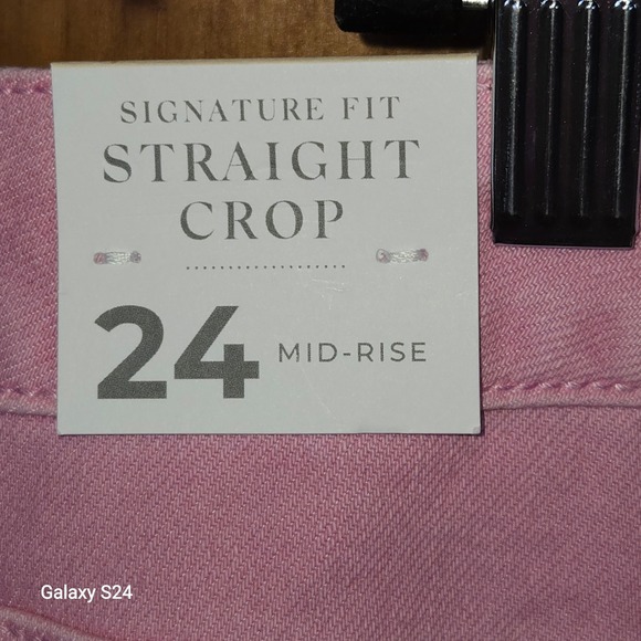 Lane Bryant Women Size 24 Pink Straight Crop Mid Rise Jeans - Picture 5 of 5